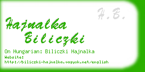 hajnalka biliczki business card